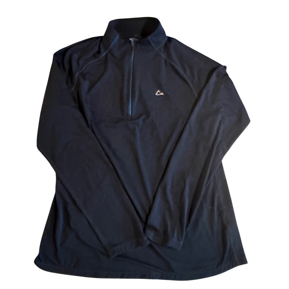 Paradox Women Black Merino Blend Quarter Zip Base Layer Top Thumbholes XL 829312